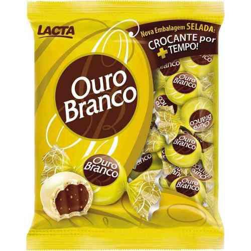 Chocolate Bombom Ouro Branco Pacote 1kg - Lacta Menor preço em Chocolate Bombom Ouro Branco Pacote 1kg - Lacta