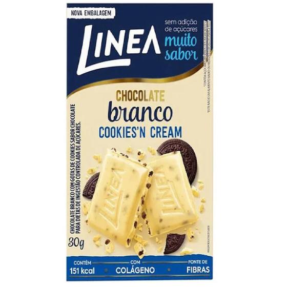 Chocolate Branco Cookies Cream 151 Kcal 30g Linea Chocolate / Barra