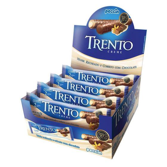 Chocolate Com Wafer Trento Recheio Creme C/16 - Peccin Menor preço em Chocolate Com Wafer Trento Recheio Creme C/16 - Peccin