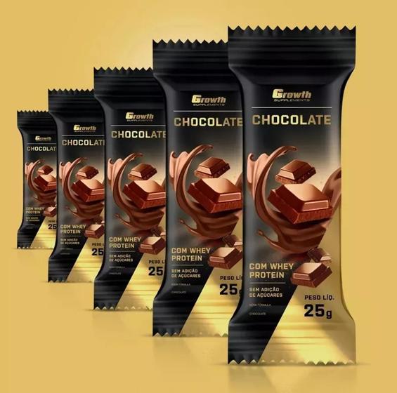 Imagem de Chocolate Com Whey Protein Cx C/ 8 Unids Growth Suplements