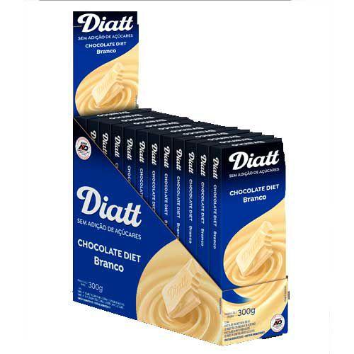 Imagem de Chocolate Diet Branco Diatt contendo 12 unidades de 25g cada