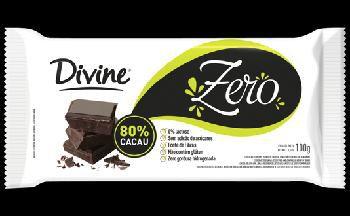 Imagem de Chocolate em barra 80% Cacau Zero Divine 100g -  Sem Glúten, Zero Açúcar e Lactose