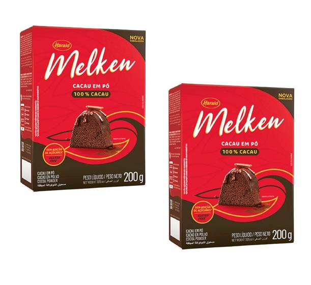 Imagem de Chocolate em Pó Melken 100% cacau 200g Harald- Kit 2 un