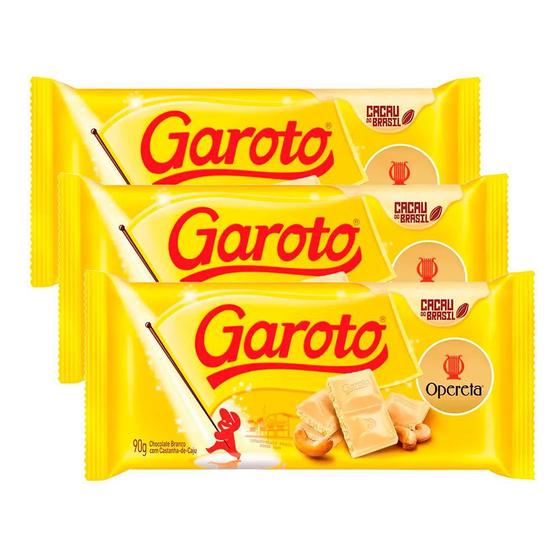 Chocolate Garoto Opereta 90g Kit com três unidades Chocolate / Barra