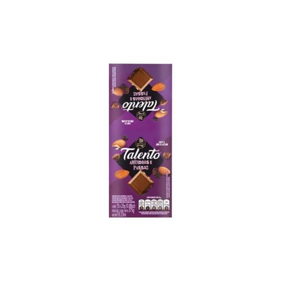 Imagem de Chocolate Garoto Talento Amêndoas e Passas 25grs com 15 Unid