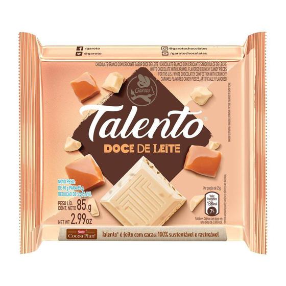 Imagem de Chocolate Garoto Talento Branco com Doce de Leite 85g