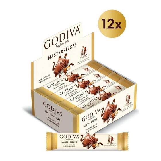 Imagem de Chocolate Godiva Masterpieces Com Avela e Leite 30 gr x 24 Pcs