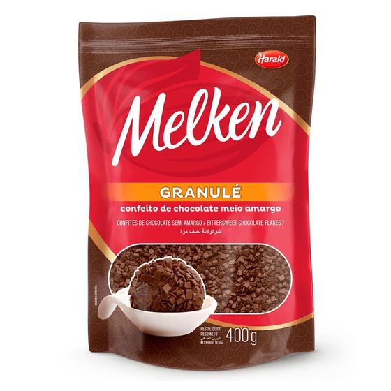 Imagem de Chocolate Granulado Confeito Chocolate Meio Amargo Granulé Melken 400Gr - Harald