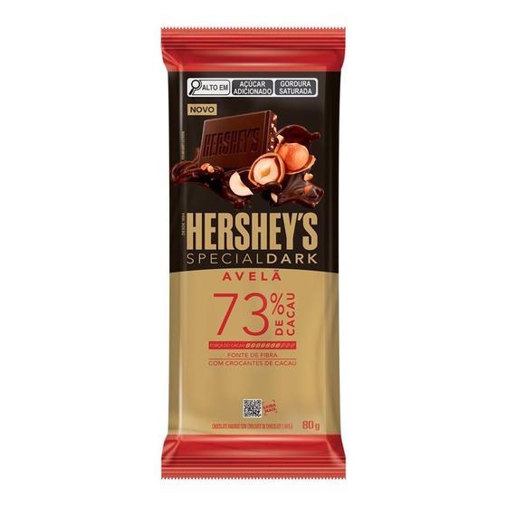 Imagem de Chocolate Hershey's Special Dark 73% Avelã Barra 80g - Embalagem com 17 Unidades