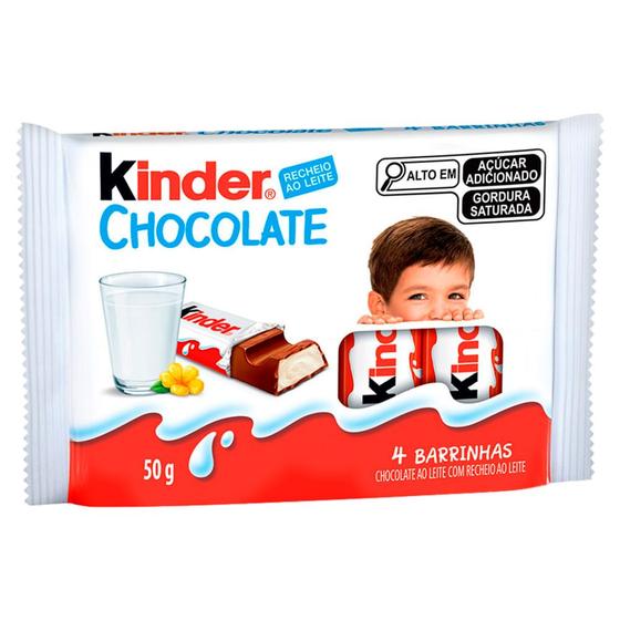 Imagem de Chocolate Kinder ao Leite com Recheio ao Leite 50g com 4 Barrinhas