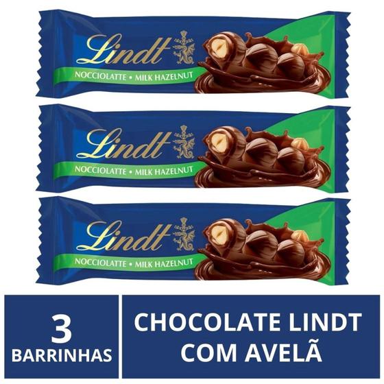 Chocolate LINDT Nocciolatte ao Leite com Avelã 35g (3 uni) Chocolate