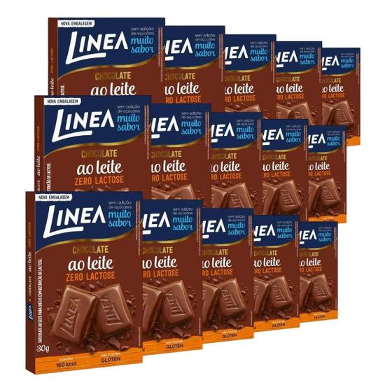 Imagem de Chocolate Linea Zero Açúcar 15 De 30G Ao Leite Zero Lactose