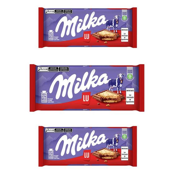 Imagem de Chocolate Milka Lu Barra Kit com 3 Unidades de 87g