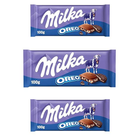 Imagem de Chocolate Milka Oreo Barra Kit com 3 Unidades de 100g