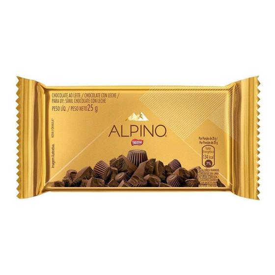 Imagem de Chocolate Nestlé Alpino, Chocolate Leite, 25g - Embalagem com 22 Unidades