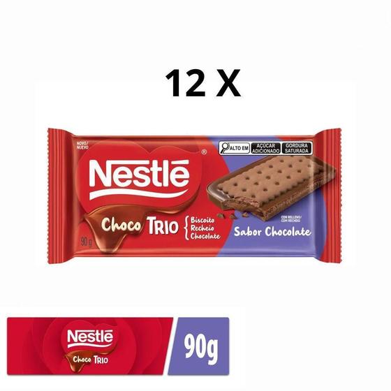 Imagem de Chocolate Nestlé Chocotrio Display Com 12 Barras De 90G