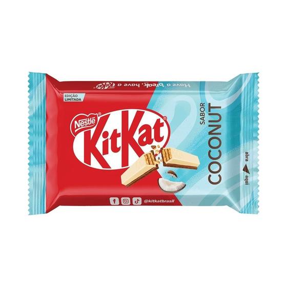 Imagem de Chocolate Nestlé Kitkat 4F Coco 41,5g - Embalagem com 24 Unidades