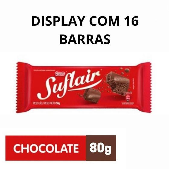Imagem de Chocolate Nestlé Suflair Leite Display Com 16 Barras De 80G