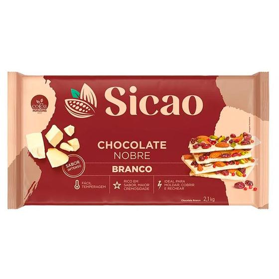 Imagem de Chocolate Nobre Branco - Barra - 2,1 kg  - 1 unidade - Sicao - Rizzo