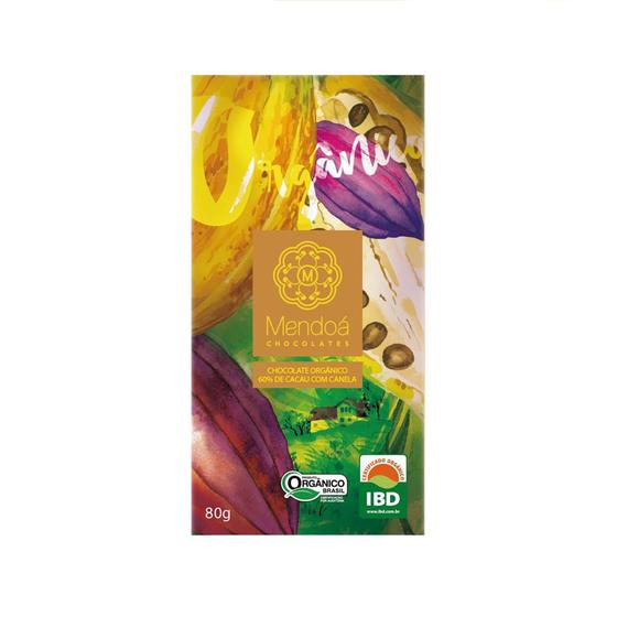 Imagem de Chocolate Orgânico 60% Cacau com Canela Mendoá 80g