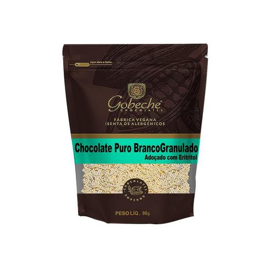 Imagem de Chocolate Puro Branco Granulado Gobeche - Adoçado com Eritritol - 90g