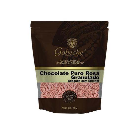 Imagem de Chocolate Puro Rosa Granulado - Adoçado com Eritritol - 90g