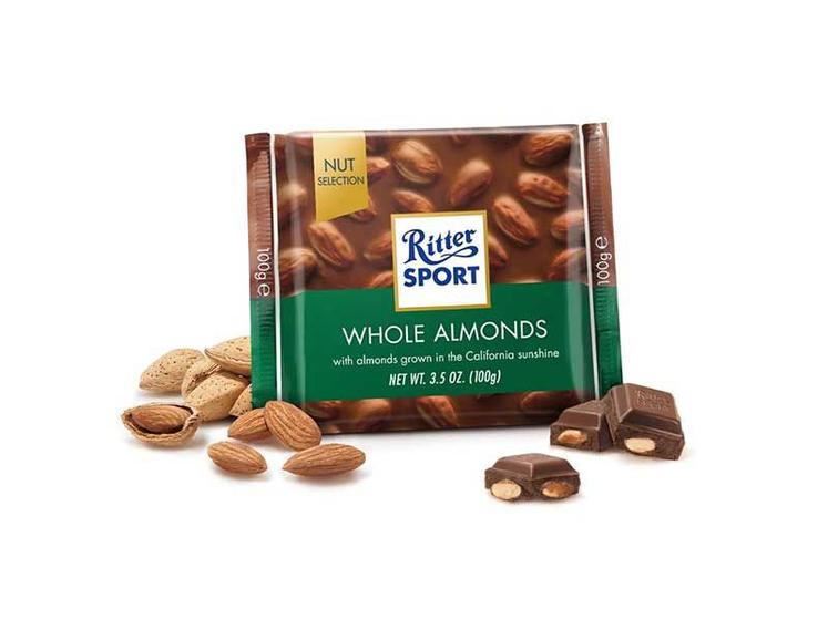 Imagem de CHOCOLATE RITTER SPORT Amêndoa Inteira WHOLE ALMONDS 100G