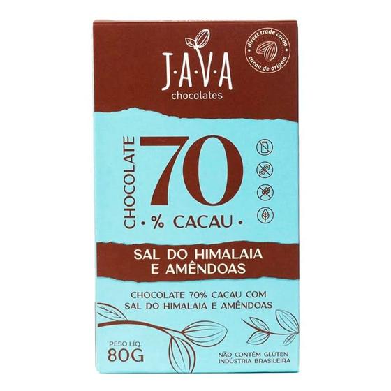 Imagem de Chocolate Sal do Himalaia e Amêndoas Java 80g