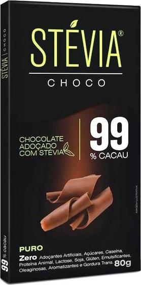 Imagem de Chocolate Stévia Choco 99% Cacau Adoçado com Stévia Genevy 80g