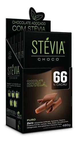 Imagem de Chocolate Stéviachoco 66% Cacau Puro - Display 6x80g