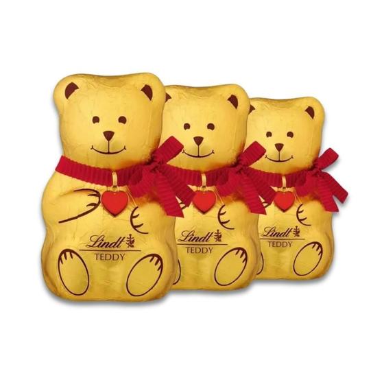 Imagem de Chocolate Suíco Urso Teddy De Natal Lindt Kit 3 Unidades 40G