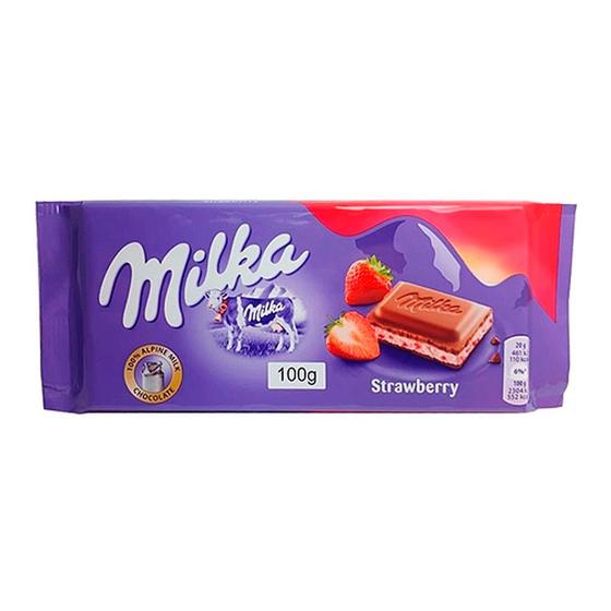 Imagem de Chocolate Tablete Milka 100g Recheado Strawberry Yogurt