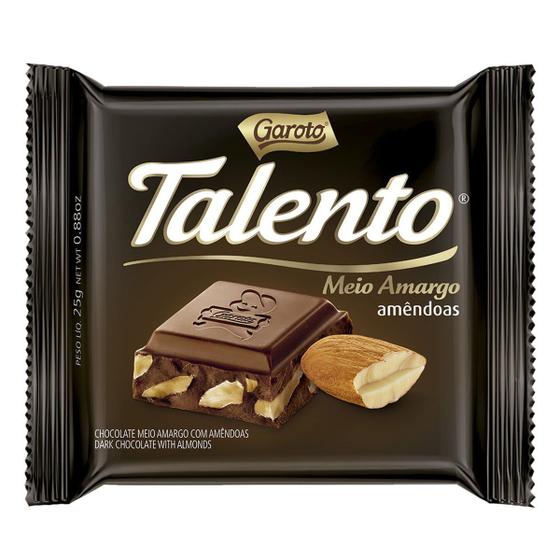 Chocolate Talento Caixa C/12 Unid 90g Meio Amargo Amêndoas Menor preço em Chocolate Talento Caixa C/12 Unid 90g Meio Amargo Amêndoas