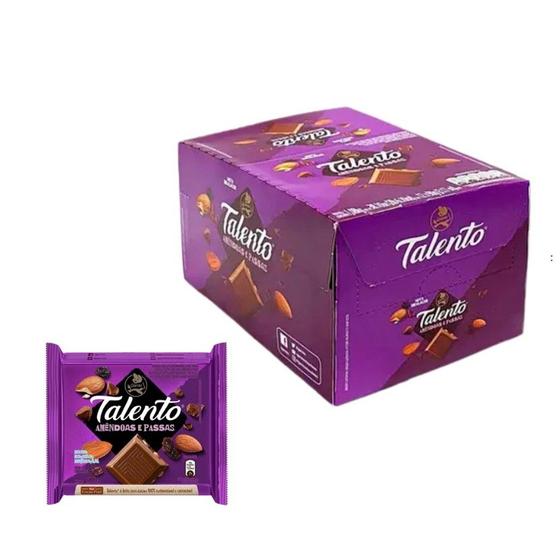 Imagem de Chocolate Talento Garoto Amendoas Passas 85g 12un