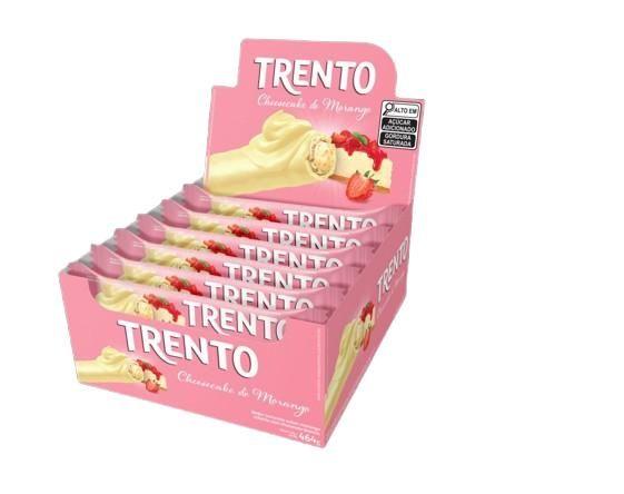 Chocolate Trento Cheesecake De Morango Com 16 Unidades De 29g