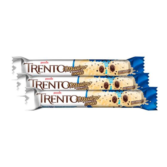 Imagem de Chocolate Trento Massimo Branco com Cookies 30g  Kit com três unidades