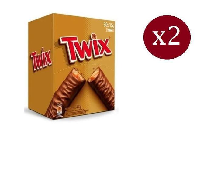 Imagem de Chocolate Twix 15G Com 60 Unidades Caramelo Macio E Biscoito