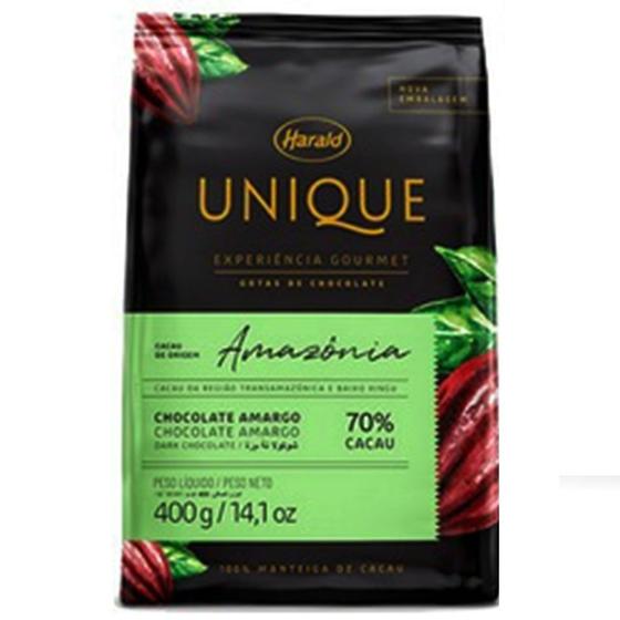 Imagem de Chocolate Unique Amazônia Amargo 70% Cacau Gotas 400g Harald
