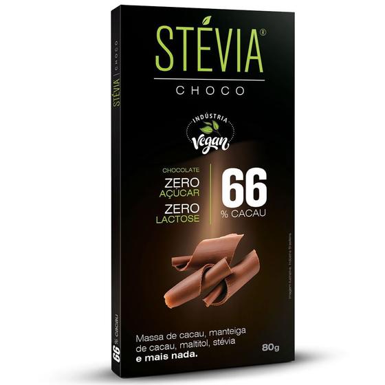 Imagem de Chocolate Vegano 66% Cacau Stévia 80g