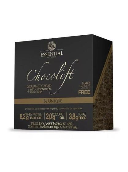Imagem de Chocolift Com 12 Barras De 40g Essential Nutrition Sabor Chocolate