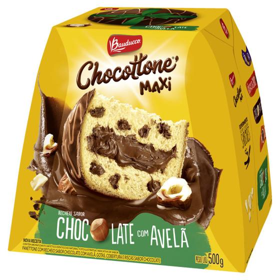 Chocottone Bauducco Maxi Chocolate com Avelã 500g - Vencimento Março/2023 Menor preço em Chocottone Bauducco Maxi Chocolate com Avelã 500g - Vencimento Março/2023