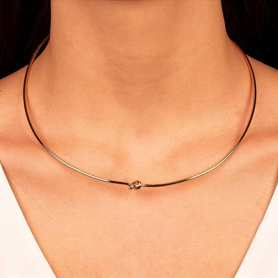 Imagem de Choker Aro Nó Liso Ouro