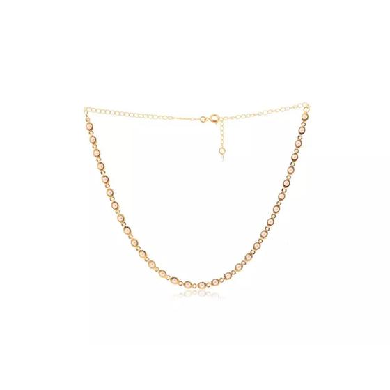 Imagem de Choker com Corrente de Mini Perolas Folheado em Ouro 18k