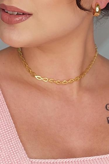 Imagem de Choker Com Gotinhas Banhado Em Ouro 18k