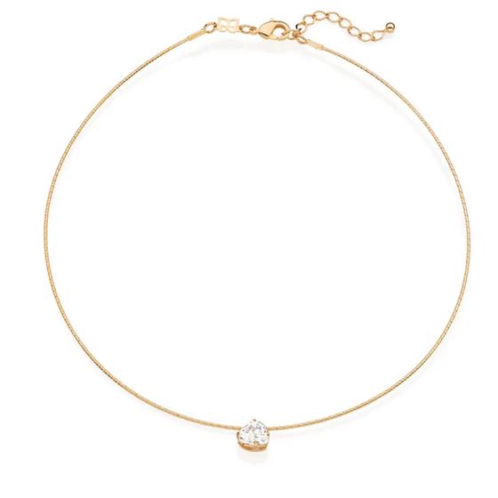 Imagem de Choker Coração Banhada Ouro 18k Com Zircônias Feminina Rommanel 532520