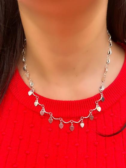 Imagem de Choker de Folhas e Caninho Prata