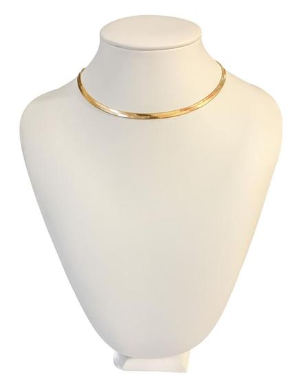 Imagem de Choker Gargantilha Fio Dourado Liso Laminado Metalizado Banhado a 0uro 18k