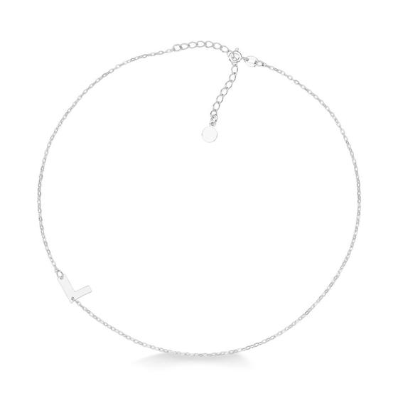 Imagem de Choker Letra L de Lado Prata 925