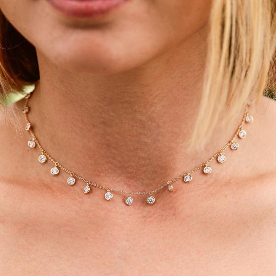 Imagem de Choker pontos de luz prata 925 banho ouro