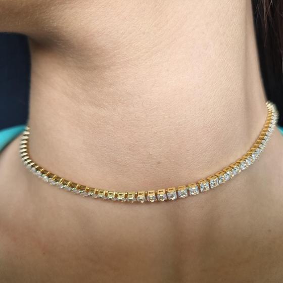 Imagem de Choker Riviera Cristalina Banho Ouro 18K / Prata 925